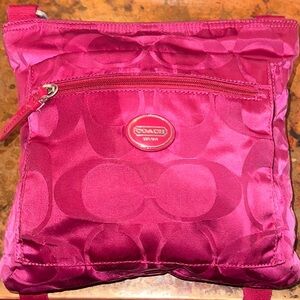 Coach Pink Crossbody Bag with Signature Design